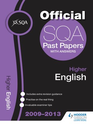 cover image of SQA Past Papers 2013 Higher English